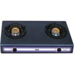 Mika Gas Stove, Table Top, Non Stick, 2 Burner, Grey-MGS1000