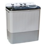 Washing Machine, Semi-Automatic Top Load, Twin Tub, 9Kg, White & Grey-Mika