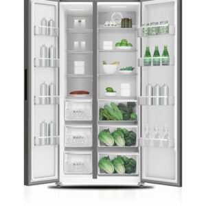 MIKA Fridge, 2 Door Side By Side No Frost, 683L, INVERTER Compressor, Inox Line Brush MRNF2D683XLBV