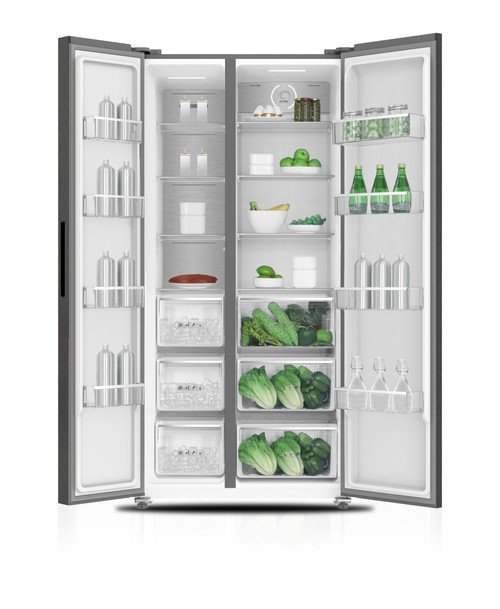 MIKA Fridge, 2 Door Side By Side No Frost, 683L, INVERTER Compressor, Inox Line Brush MRNF2D683XLBV